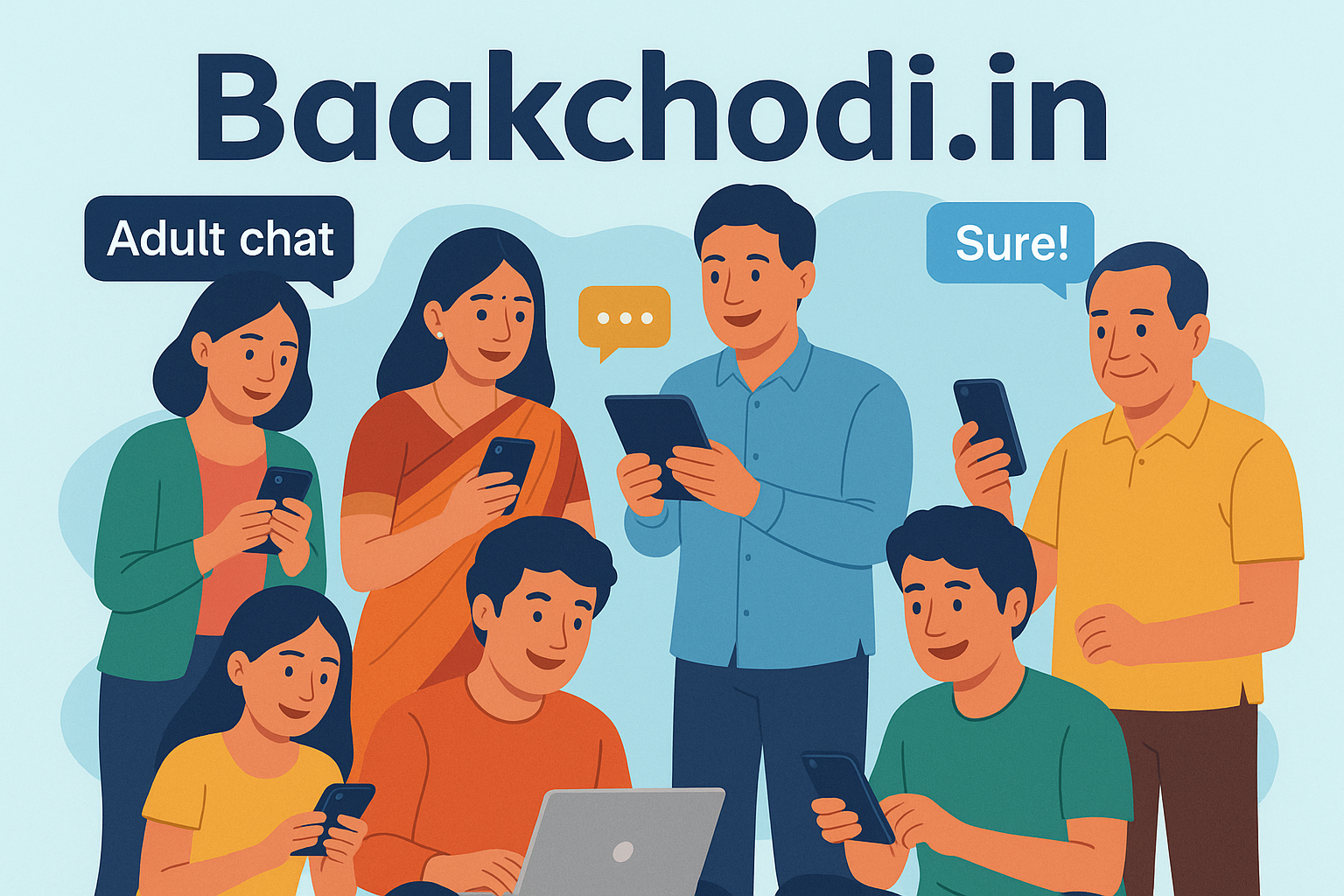 Screenshot of the Baakchodi.in free sex chat interface